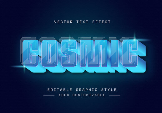 Blue Futuristic Neon Glowing Cyber Text Effect