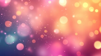 Pastel color bokeh lights background. Blurred circle shapes. Multicolored blurry lights bokeh defocused abstract background for events.
