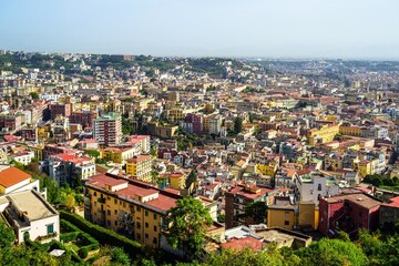 View of Naples and Vesuvius from Castel Sant'Elmo, Campania, Italy, Europe