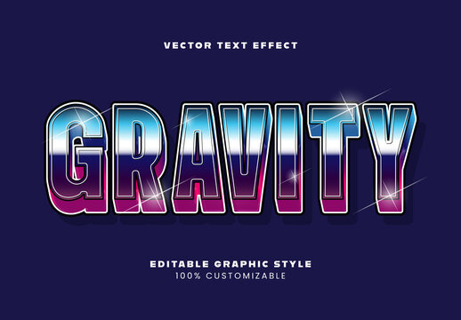 Blue And Purple Shiny Gradient Bold Cosmic Text Effect Template