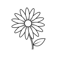 A clip art of daisy flower outline on white background