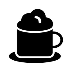 Solid icon of a beer mug with foam overflowing, ideal for party themes, pub branding, or celebration-related illustrations and stickers.