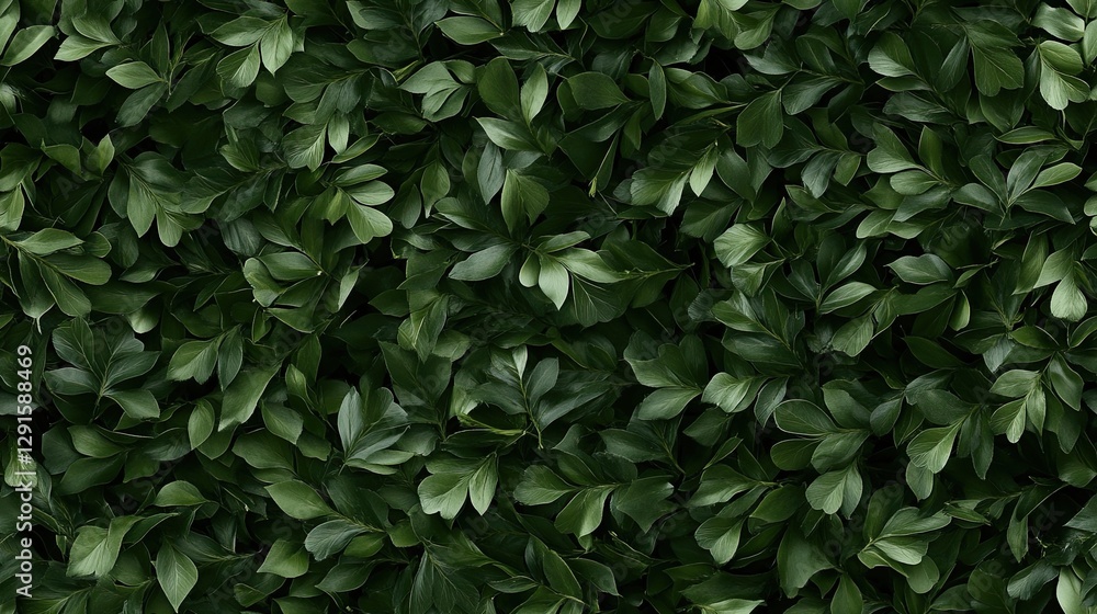 Poster a flat lay of lush green clover leaves forms a complex pattern, perfect for seasonal themes and vari