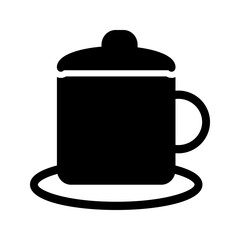 Stylized hot tea ladle icon, symbolizing handcrafted tea serving. Ideal for cafés, tea brands, or artisanal beverage labels.