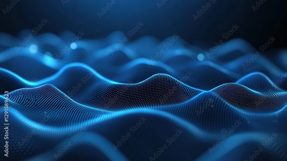 Poster abstract blue waves background with smooth flowing patterns and textures for design and art projects