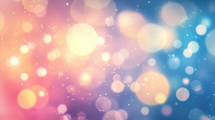 Pastel color bokeh lights background. Blurred circle shapes. Multicolored blurry lights bokeh defocused abstract background for events.