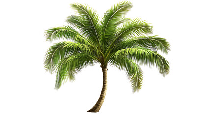 a lush and vibrant green palm tree. The leaves spread wide, basking in the sun, symbolizing tropical vacation