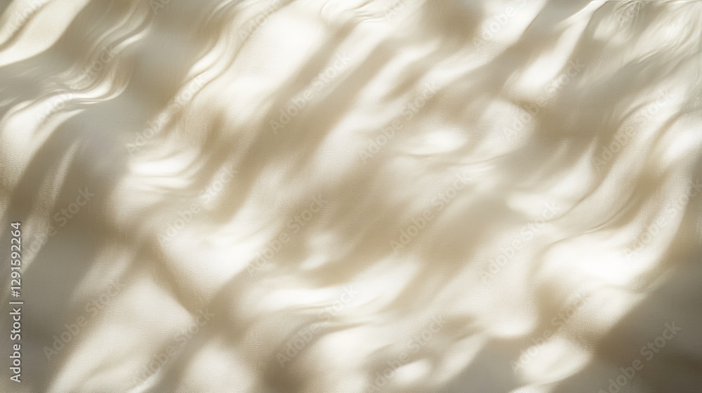 Poster soft light creates gentle patterns on a textured surface, highlighting curves and shadows in a seren