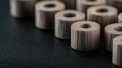 Wooden Rings on Dark Surface