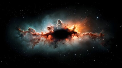 Fototapeta premium galactic nebula stretching across the vast cosmic canvas showcasing the dynamic and ever evolving nature of the universe