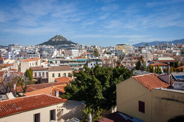Picturesque view of the rooftops of the ancient city of Athens
