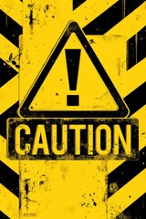 caution sign on a yellow background