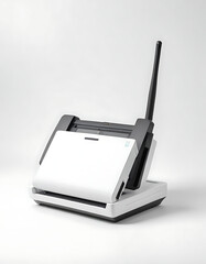 Fototapeta premium Wireless document scanner on a white background.