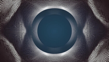 abstract halftone background with wave pattern fading in the center futuristic swirling dotted ray backdrop