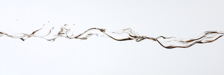 Obraz premium Surreal macro shot of a thin stream of water flowing in midair