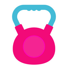 Gym pink kettlebell icon