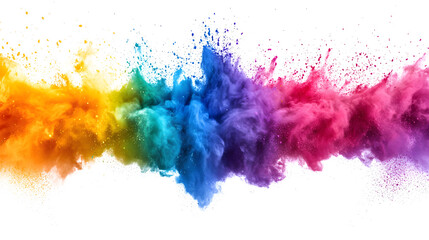 Fototapeta premium Vibrant Color Powder Explosion in Motion on transparent background