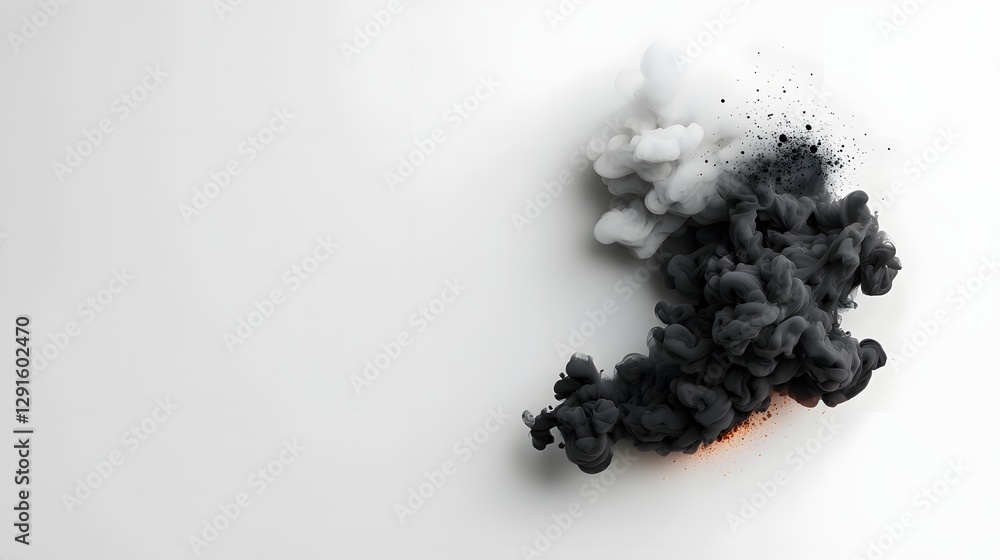 Poster gradient monochrome fade with abstract ink drops for minimal design elegant and contemporary digital