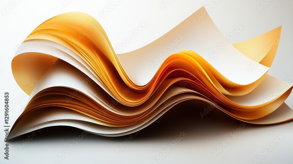 Poster abstract 3d background featuring orange waves and textured surface for visual design projects