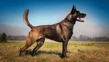 dutch sheperd standing side view