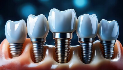 Dental implants showcase advanced tech in stomatology for effective treatment solutions.