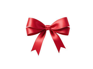 Fototapeta premium Red Gift Ribbon with Bow, Festive Template for Holidays and Celebrations, Gift concept transparent background
