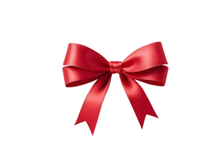 Red Gift Ribbon with Bow, Festive Template for Holidays and Celebrations, Gift concept transparent background