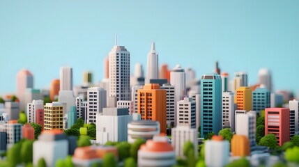 Futuristic Smart City Infographic with Modern 3D Cityscape and Urban Development