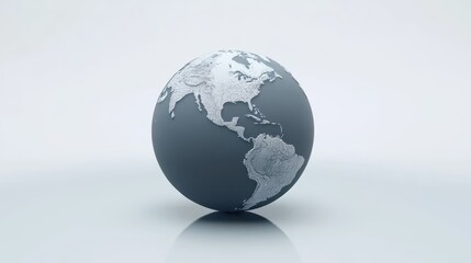 Fototapeta premium Modern artistic representation of the globe showcasing North and South America with a sleek minimalist design