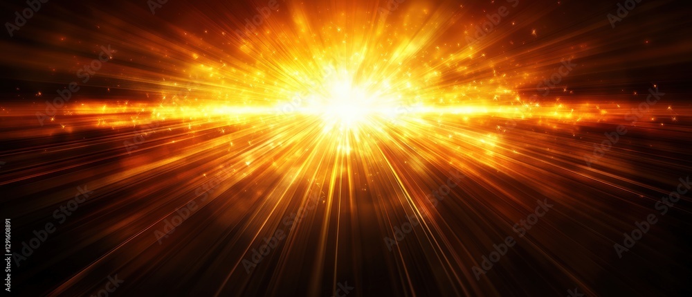 Poster bright explosion of light and sparks in a dark background creating dynamic visual effects