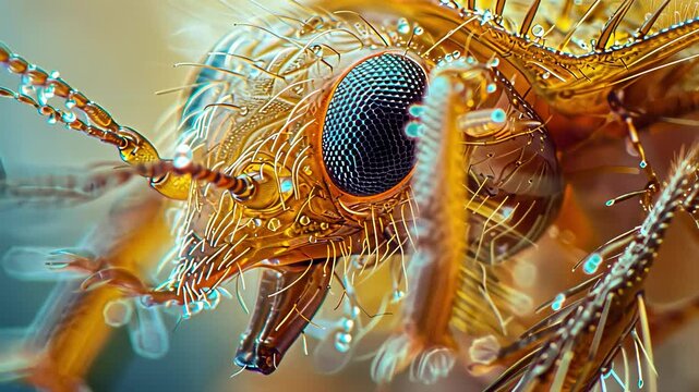 close up biting flea macro