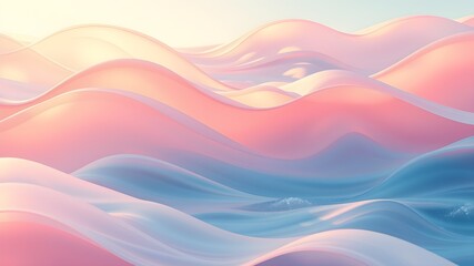 Fototapeta premium Abstract Waves and Sunshine Pastel Summer Ocean Wave Background