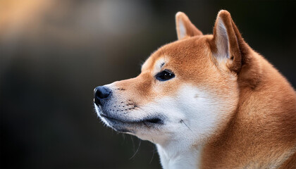 shiba inu dog breed side view portrait