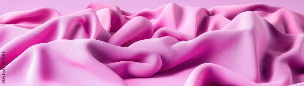 Poster pink fabric draped on a soft pink background creating a smooth and elegant visual texture