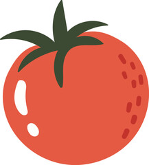 Tomato isolated, healthy product, healthy life element, cartoon style, 