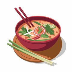 Thai Tom Yum Soup Illustration – Spicy & Aromatic Delight