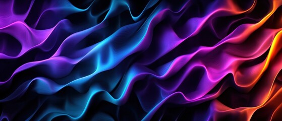 Obraz premium Abstract background with colorful wavy patterns and a photo placeholder for design and creative projects