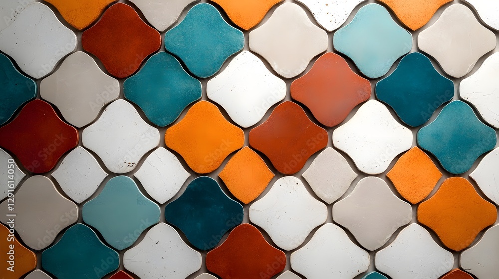 Poster intricate moroccan mosaic tiles with a mesmerizing array of colorful vibrant geometric patterns and 