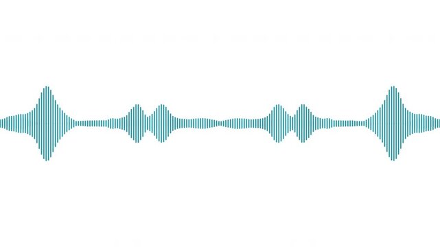 4k abstract music sound wave or audio wavefrom isolated on white background.Line digital minimalist voice and symbol technology.