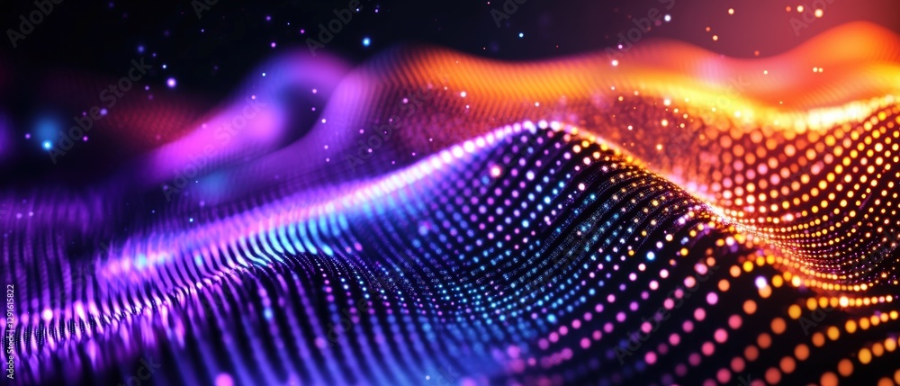 Poster abstract background with colorful lights and flowing waves creating a vibrant visual effect