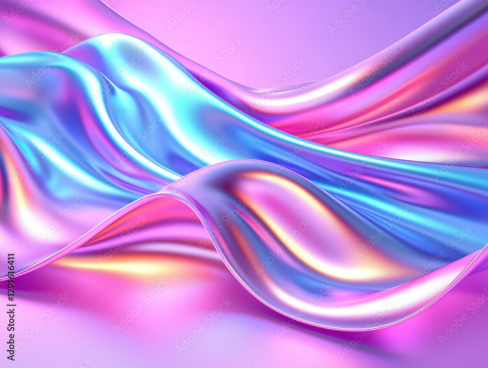 Aufkleber vibrant and colorful abstract waves of fabric create mesmerizing visual effect, showcasing blend of 