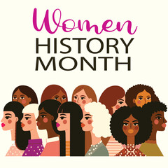 vector women history month illustration poster