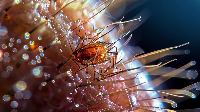 close up biting flea macro