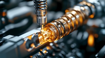 Fuel Injector Undergoing Rigorous Testing and Cleaning for High-Performance Motorcycle