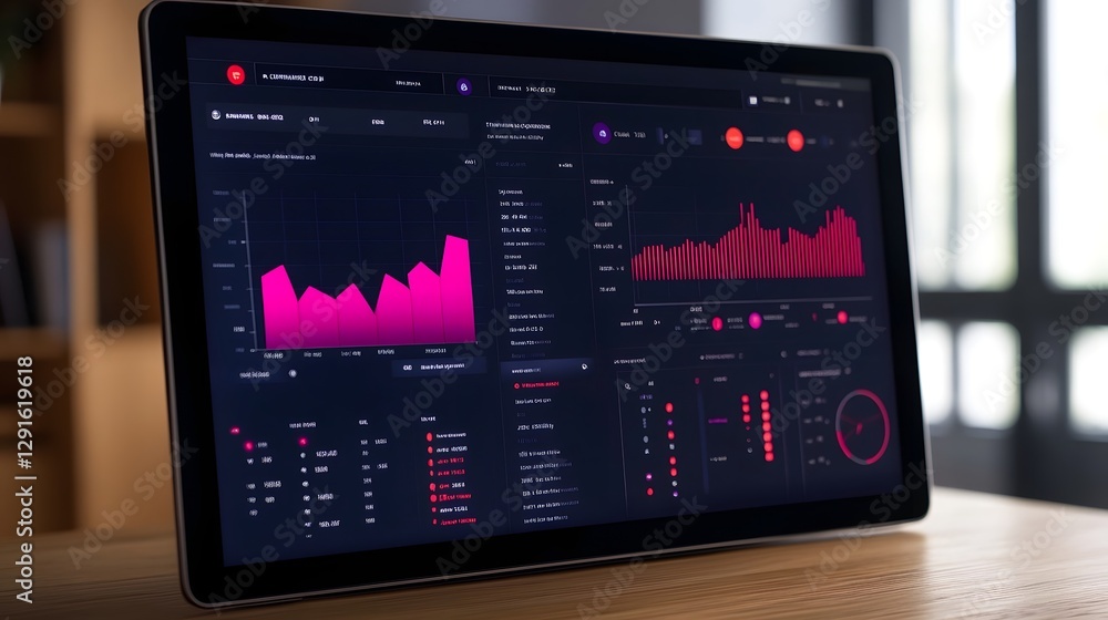 Aufkleber futuristic business dashboard displaying ai-driven market insights and analytics