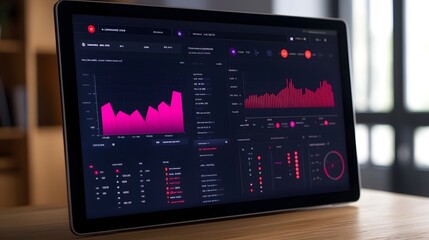 Futuristic Business Dashboard Displaying AI-Driven Market Insights and Analytics