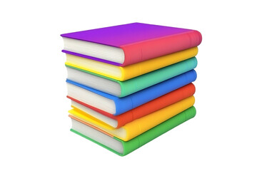 Colorful books stacked high
