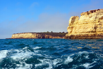 Obraz premium The Algarve Rocks Formation is a unique and stunning natural wonder located in the coastal town of Porches Portugal