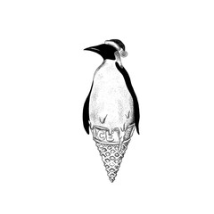 Illustration ice cream bird of paradise