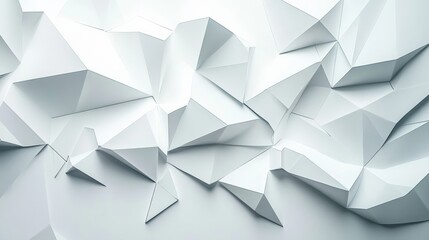 Abstract geometric white wall design with sharp angles and shadows, suitable for modern backgrounds